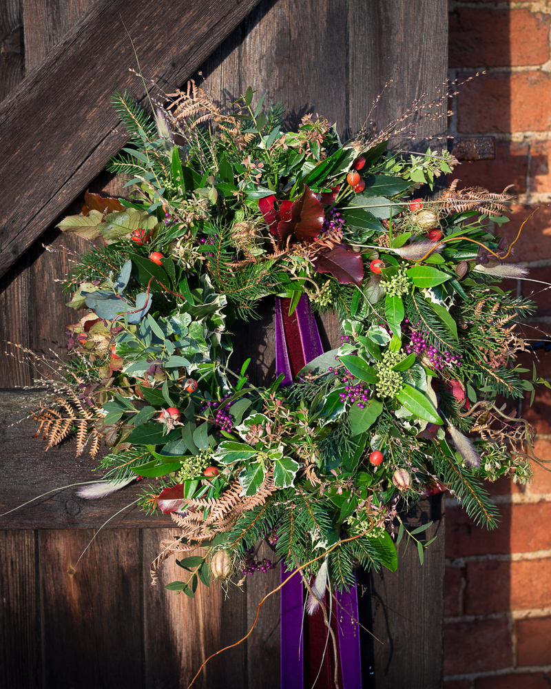 Christmas wreath making